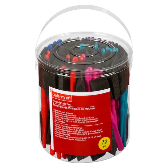 72 Piece 1" Foam Brush Set by Craft Smart®